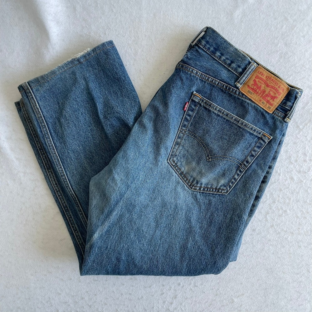 Levi's 505 Jeans Mens 40x30‎ Blue Regular Fit Straight Leg Denim